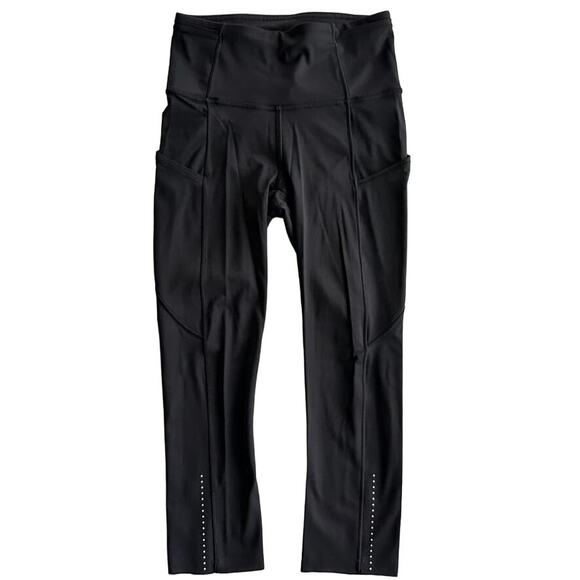 Lululemon Fast & Free Crop II *Nulux 19" Black Size 2 Run Gym Workout - Picture 2 of 8